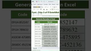 Generate Barcodes in Microsoft Excel [upl. by Gnoud]