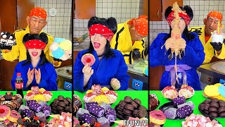 Ice cream challenge Sweet food vs chocolate food mukbang [upl. by Einad]