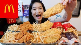 McDONALDS CRUNCHY FISH N CHIPS Crispy Spicy Fried Chicken Fries  Mukbang w Asmr Eating Sounds [upl. by Rihaz]