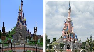 Disneyland Paris Minecraft Vs Real Life Magic on Parade [upl. by Anaitat88]