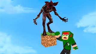 SOBREVIVENDO em APENAS 1 BLOCO com o DEMOGORGON no MINECRAFT [upl. by Gnilyarg]