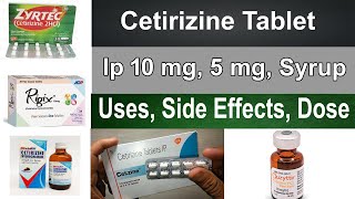 Cetirizine tablet ip 10 mg 5 mg  Cetirizine hydrochloride 10  zyrtec syrup  use side effects [upl. by Linson]