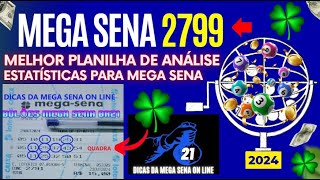 MEGA SENA 2799 MEGA SENA DE HOJE MEGA SENA AO VIVO DICAS E PALPITES PARA MEGA SENA 2799 [upl. by Siekram]