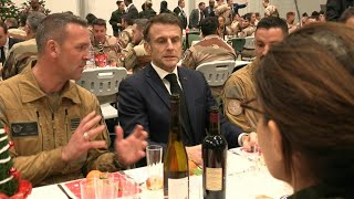 Le Noël de Macron avec les troupes  AFP [upl. by Derwon83]