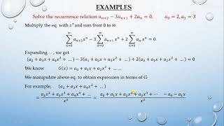 Solution of Recurrence Relation using Generating Function [upl. by Aldus887]