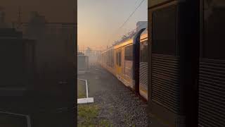 T71 coupled with T58 arriving at Caringbah on a smokey morning sydneytrains [upl. by Nolly]