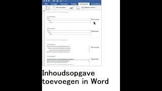 Word 2 Inhoudsopgave toevoegen [upl. by Agrippina666]