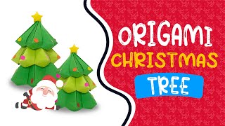 HOW to MAKE a Christmas tree in ORIGAMI  APRENDE cómo hacer un árbol de Navidad en ORIGAMI [upl. by Nolrev604]