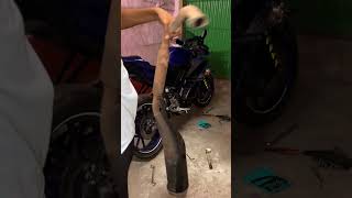 New exhaust for R15 v4 and v3 yamaha shorts akrapovic [upl. by Amathiste]