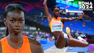 Fatima Diame qualifies for the Long Jump Finals  European Athletics Championships  Roma 2024 [upl. by Lauritz]