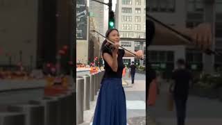 Street Violin Improvisation Short  Pitter Patter  Jia Doughman [upl. by Annasoh]