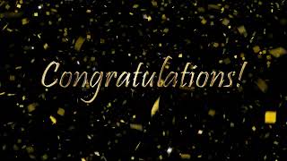 2 Hour Congratulations Background Video with Gold Confetti and Music  365Editscom [upl. by Ytsirhc]