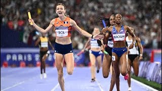 Paris Olympics Netherlands stuns US in 4x400 mixed relay [upl. by Federico]