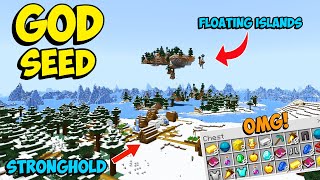 BEST WINTER SEED for Minecraft 121 Bedrock  Snowy Village Stronghold amp Floating Islands at Spawn [upl. by Sabah678]