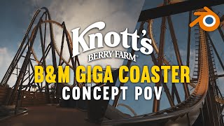 Knotts Berry Farm Giga Concept POV  Blender Coaster Animation  Gold Rush  Escape Designs [upl. by Buddy]