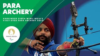 Harvinder Singh Secures Indias First Para Archery Gold In Mens Recurve 🇮🇳 [upl. by Sedberry]