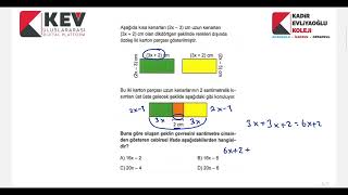 7Sınıf Matematik Cebirsel İfadeler Yeni Nesil Soru Çözümü [upl. by Katharina]