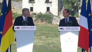 Gauck becomes first German leader to visit French site of WWII massacre [upl. by Kraska]