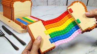 Impossible LEGO or REAL Random RAINBOW FOOD Recipe 🌈  BEST of LEGO Breakfast Compilation [upl. by Milburn]