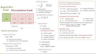 Flocculation Tank Design Calculations  RAPID MIX AND FLOCCULATION Water Treatment [upl. by Bower358]