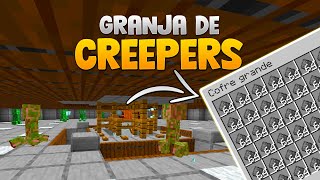 MINECRAFT granja de CREEPER facil 121 tutorial  1900 POLVORA por hora [upl. by Ambur]