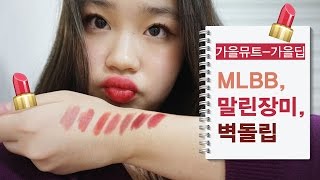 가을뮤트가을딥 MLBB 말린장미 벽돌색 립스틱 추천 [upl. by Hnahk185]