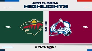 NHL Highlights  Wild vs Avalanche  April 9 2024 [upl. by Enamart]