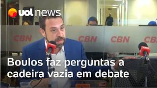 Boulos faz perguntas a cadeira vazia após Ricardo Nunes faltar à debate do 2º turno em São Paulo [upl. by Rissa464]