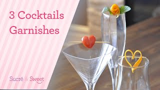 How To Make 3 Simple Valentines Day Cocktail Garnishes [upl. by Ialda]