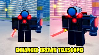 How to get quotWHATquot BADGE  ENHANCED BROWN TELESCOPE in SUPER BOX SIEGE DEFENSE ROBLOX [upl. by Ayom]