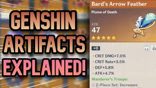 ARTIFACTS EXPLAINED  Genshin Impact Artifact Stat Guide Beginners Guide Simplified [upl. by Reffinej]