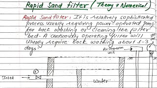 Unit6  Water Treatment  Filtration  Theory amp Numerical of Rapid Sand Filter  Prashant YT  PU [upl. by Joellyn579]