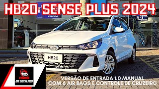 HYUNDAI HB20 SENSE PLUS 2024 HATCH VERSÃO DE ENTRADA MANUAL  É MELHOR QUE VW POLO TRACK [upl. by Yecnay]