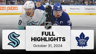 NHL Highlights  Kraken vs Maple Leafs  October 31 2024 [upl. by Notlit]