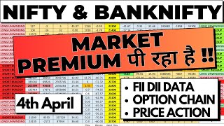 Nifty Prediction For Tomorrow 4th April  Bank Nifty Tomorrow Prediction  FII DII Data Analysis [upl. by Yhtnomit]