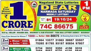 🔴Nagaland lottery pdf result 1pm date on 19102024 [upl. by Tirzah]