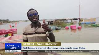 Salt farmers worried after rains contaminate Senegal’s Pink Lake [upl. by Dworman]