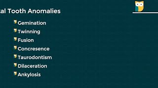 Oral Pathology  Tooth Anomalies fusion twinning concresenceanylosis TaurodontismAnkylosis [upl. by Einej]