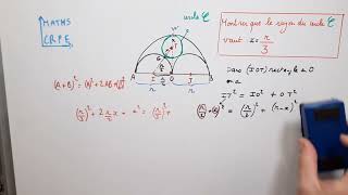 Insertion dun cercle dans un demi cercle  Théorème de pythagore [upl. by Mcgrath138]