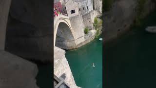 I could never jump this high Mostar bridge jumping is always amazing [upl. by Eecyac]