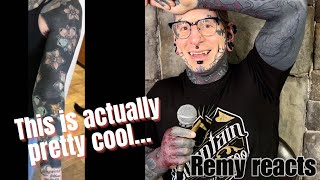 Remy Reacts to Blackwork Blastover sleeve [upl. by Sergio375]