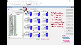 SQL Payroll  Setting Calender for Public Holiday amp Rest Day [upl. by Yonina]