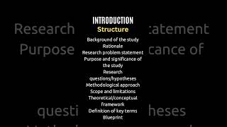 Research introduction structure [upl. by Nylsor]