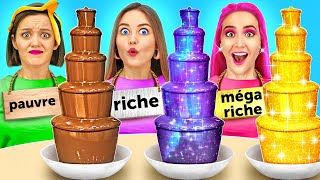 PAUVRE VS RICHE VS MÉGA RICHE  LE DÉFI ALIMENTAIRE  La Fontaine en Chocolat Par 123 GO Series [upl. by Lemhaj]