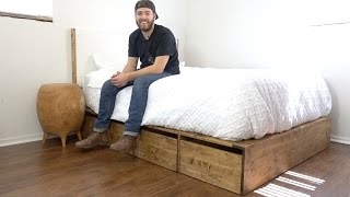 DIY Modern Platform Bed With Storage  Modern Builds  EP 56  HowTo [upl. by Llehcam]