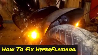 How To Fix Motorcycle LED Hyperflashing Blinking To Fast  Bobber Build Xv250 [upl. by Eimor]