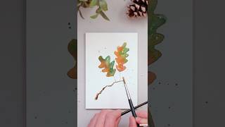 Herbstliche Blätter mit Aquarellfarben 😍 art watercolor aquarellfarben [upl. by Neibart]