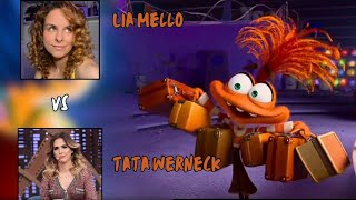 comparação da dublagem da ansiedade trailer Lia Mello vs filme tata werneck Divertida mente 2 [upl. by Lonni5]