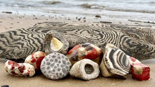 A Great Spring Rock Hunt on My Favorite Lake Huron Beach [upl. by Karlow]