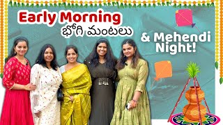 maa Bhogi celebrations America lo amp Henna Puja Decor Kalyanam Kosam Telugu Vlogs in USA  AampC [upl. by Michaela]